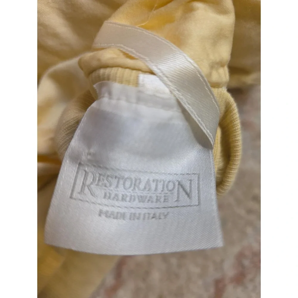 Restoration Hardware Rare Embroidered Bee es Full Butter Yellow Cotton Faille